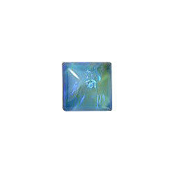 Square Cabochons Flat Back Crystal Glass Stone, Aqua Blue 10 Mexico Opals (16619), Czech Republic