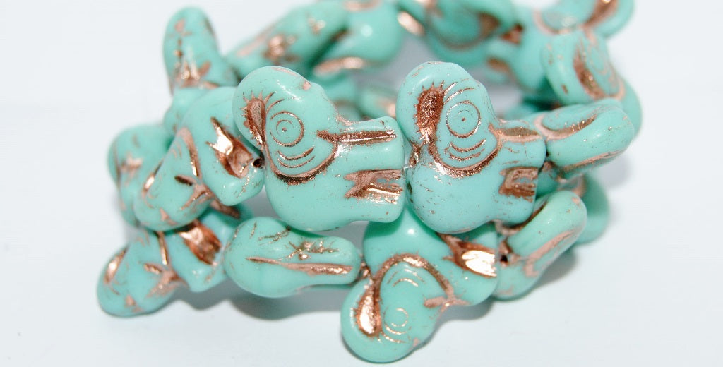 Elephant Animal Pressed Glass Beads, (63130Mix 54200), Glass, Czech Republic
