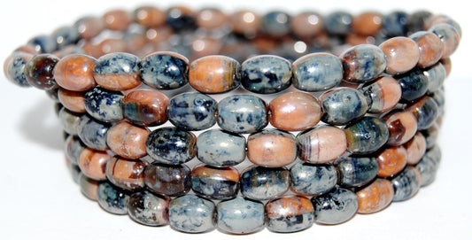 Olive Oval Pressed Glass Beads, (330773020 43400), Glass, Czech Republic