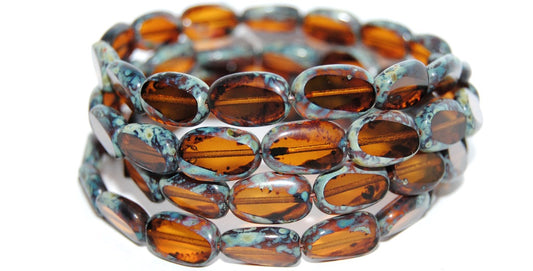 Table Cut Rectangle Beads, Transparent Orange 66800 (10060 66800), Glass, Czech Republic