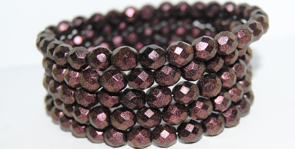 Fire Polished Round Faceted Beads, Black 94108 (23980 94108), Glass, Czech Republic