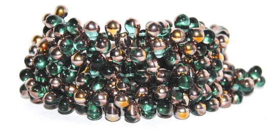 Pear Drop Pressed Glass Beads, Transparent Aqua 27101 (60210 27101), Glass, Czech Republic