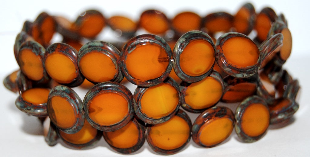 Table Cut Round Beads Eskooko, 81260 Travertin (81260 86800), Glass, Czech Republic