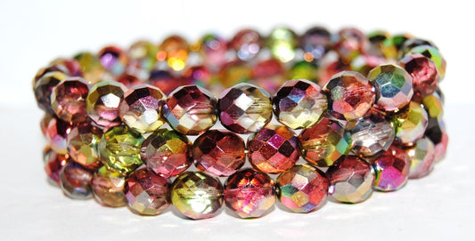 Fire Polished Round Faceted Beads, Crystal 95600 (30 95600), Glass, Czech Republic