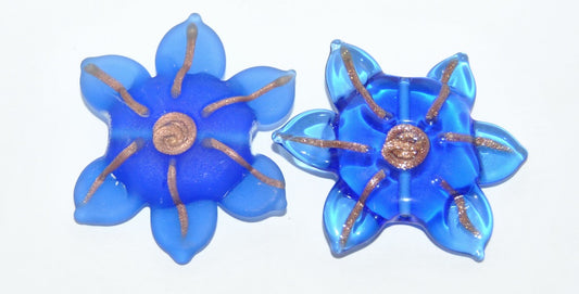 Czech Glass Hand Made Flower Lampwork Beads, (3432 H), Glass, Czech Republic