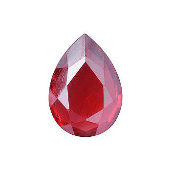 Pear Faceted Pointed Back (Doublets) Crystal Glass Stone, Red 1 Transparent With Blue Hematite (70150-K-Bh), Czech Republic