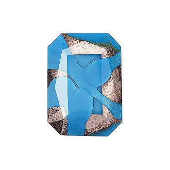 Octagon Faceted Pointed Back (Doublets) Crystal Glass Stone, Aqua Blue 11 With Silver (630425), Czech Republic