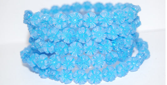 Hawaii Flower Pressed Glass Beads, (1000 46460), Glass, Czech Republic