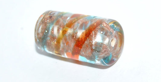 Czech Glass Hand Made Roller Tube Lampwork Beads, (O), Glass, Czech Republic