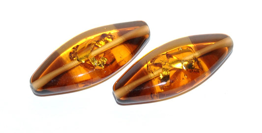 Oval Lampwork Glass Handmade Beads, (C), Glass, Czech Republic