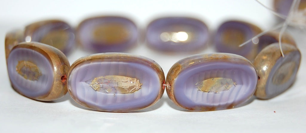 Table Cut Rounded Rectangle Oval Beads With Oval, (26016 43400), Glass, Czech Republic