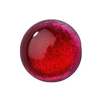 Round Cabochons Flat Back Crystal Glass Stone, Red 7 With Silver (703590-K), Czech Republic