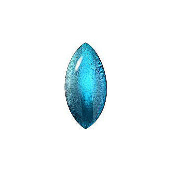 Navette Cabochons Pointed Back Crystal Glass Stone, Blue 2 With Silver (600790-K), Czech Republic