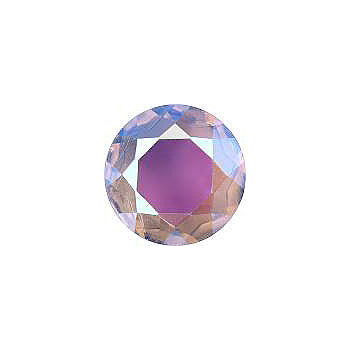 Round Faceted Pointed Back (Doublets) Crystal Glass Stone, Violet 2 Transparent With Ab (20210-Abt), Czech Republic