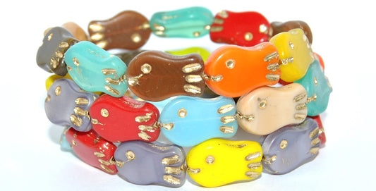 Simple Fish Pressed Glass Beads, Mixed Colors Color 54202 (Mix Color 54202), Glass, Czech Republic