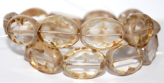 Table Cut Oval Beads, Crystal 43400 (30 43400), Glass, Czech Republic