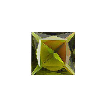 Square Faceted Pointed Back (Doublets) Crystal Glass Stone, Green 3 Transparent With Ab (50280-Abb), Czech Republic