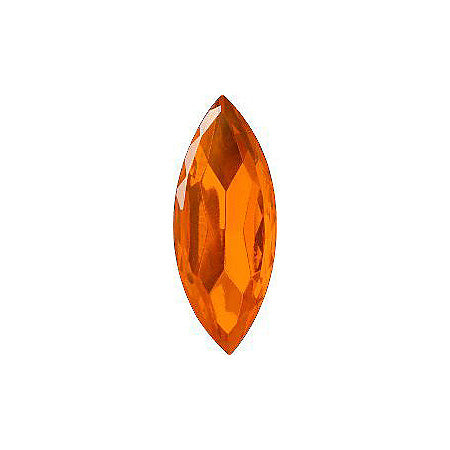 Navette Faceted Pointed Back (Doublets) Crystal Glass Stone, Orange 5 Transparent With Aluminium (90000-Al), Czech Republic