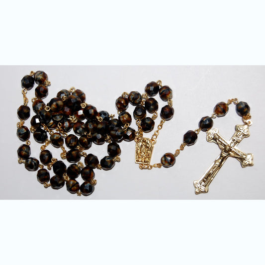 Rosaries With Czech Glass Beads And Methal Cross, 8 mm (R230810-A)