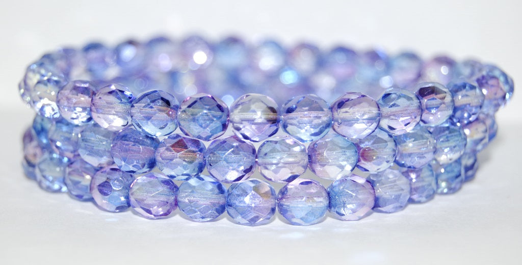 Fire Polished Round Faceted Beads, 48102 (48102), Glass, Czech Republic