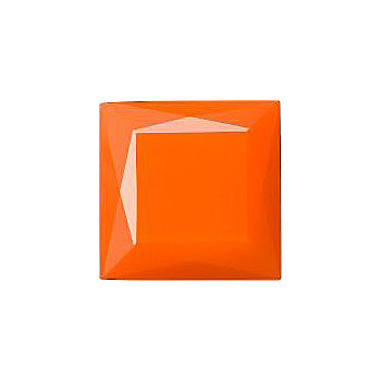 Square Faceted Pointed Back (Doublets) Crystal Glass Stone, Orange 1 Opaque (93130), Czech Republic