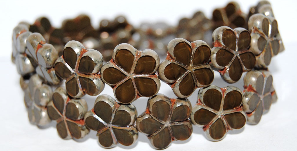 Table Cut Flower Beads, (16617 43400), Glass, Czech Republic