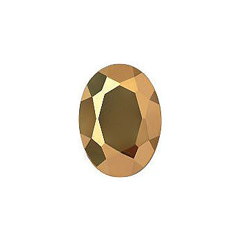 Oval Faceted Pointed Back (Doublets) Crystal Glass Stone, Blue 13 Transparent With Amber (000300-Amb), Czech Republic