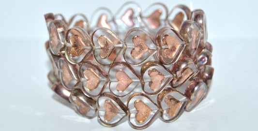 Table Cut Heart Beads With Heart, Crystal 27101 2Xside (30 27101 2Xside), Glass, Czech Republic