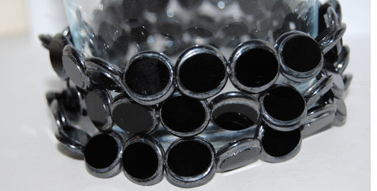 Table Cut Round Beads Eskooko, Black Hematite (23980 14400), Glass, Czech Republic