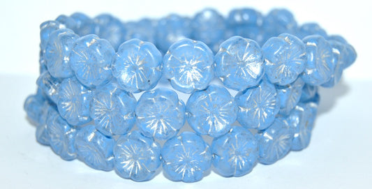 Hawaii Flower Pressed Glass Beads, (Lava Glass 43612 54201), Glass, Czech Republic