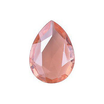 Pear Faceted Pointed Back (Doublets) Crystal Glass Stone, Pink 2 Transparent With Blue Hematite (70120-L-Bh), Czech Republic