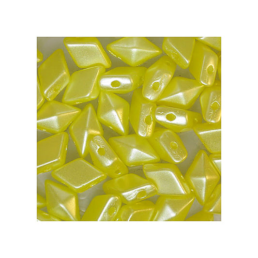 DIAMONDUO glass two-hole beads rhombus gemduo Yellow Glass Czech Republic
