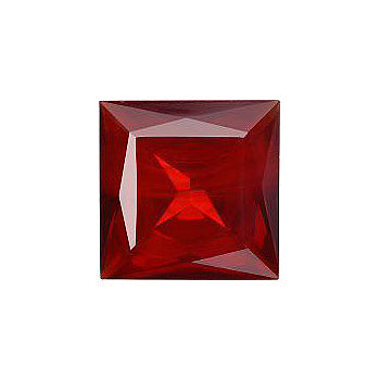 Square Faceted Pointed Back (Doublets) Crystal Glass Stone, Red 7 Transparent With Chrome (90070-Chr), Czech Republic