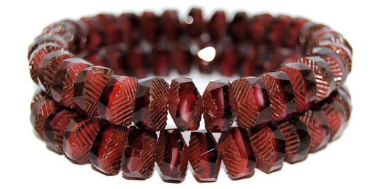 Faceted Cathedral Fire Polished Glass Beads, 6708 Bronze (6708 14415), Glass, Czech Republic