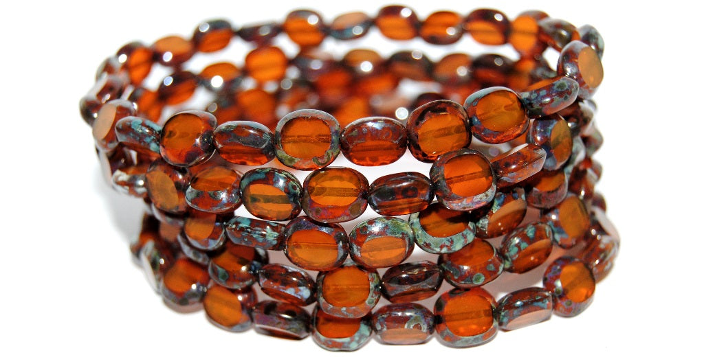 Table Cut Round Candy Beads, (81240 4386Mix), Glass, Czech Republic