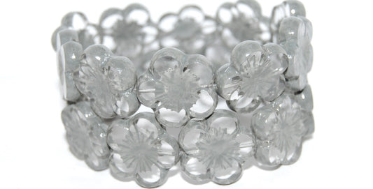 Table Cut Flower Beads Hibiscus, (21 43617 Lava Glass), Glass, Czech Republic