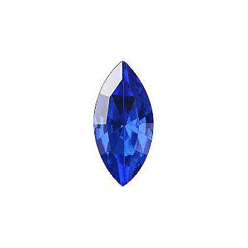 Navette Faceted Pointed Back (Doublets) Crystal Glass Stone, Blue 4 Transparent With Aluminium (30040-Al), Czech Republic