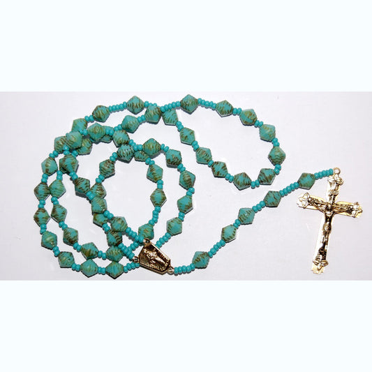 Rosaries With Czech Glass Beads And Methal Cross, 8 mm (R280810-B)