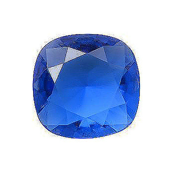 Rounded Square Faceted Pointed Back (Doublets) Crystal Glass Stone, Blue 2 Transparent (30040), Czech Republic