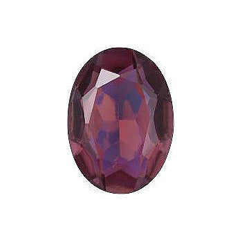 Oval Faceted Pointed Back (Doublets) Crystal Glass Stone, Violet 10 Transparent With Ab (20040-Abb), Czech Republic