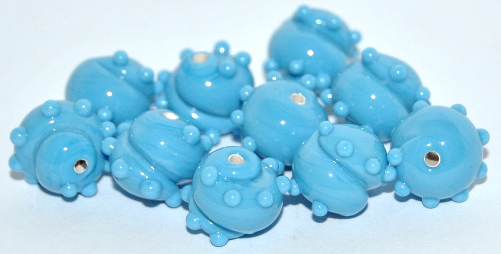 Czech Glass Hand Made Round Lampwork Beads With Hedgehog, (C), Glass, Czech Republic