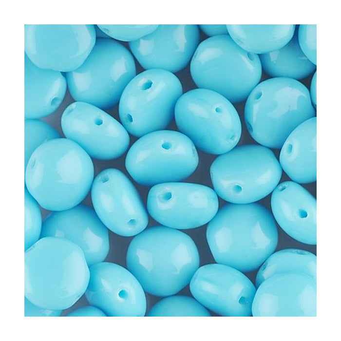 PRECIOSA Candy beads 2-hole round glass cabochon Blue Glass Czech Republic