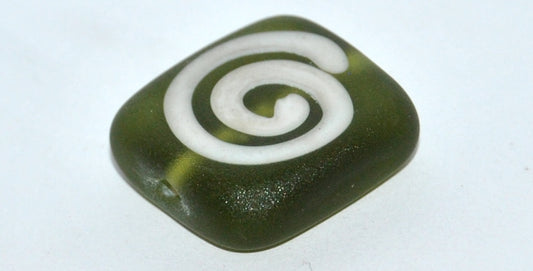 Czech Glass Hand Made Square Lampwork Beads, (E), Glass, Czech Republic