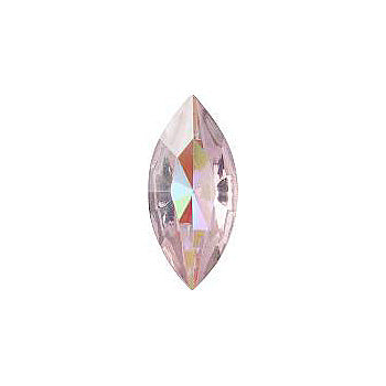 Navette Faceted Pointed Back (Doublets) Crystal Glass Stone, Pink 11 Transparent With Ab (20000-Abb), Czech Republic