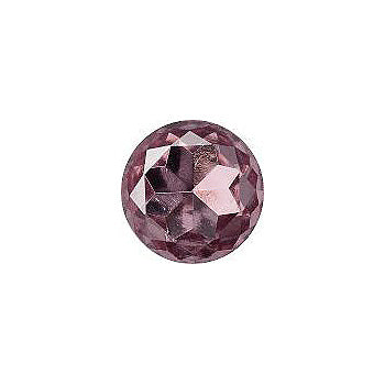 Round Faceted Pointed Back (Doublets) Crystal Glass Stone, Violet 14 Transparent With Aluminium (20000-Al), Czech Republic