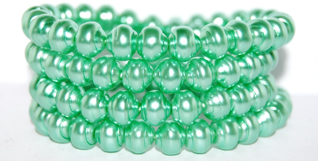 Round Snail Shell Pressed Glass Beads, 70455 (70455), Glass, Czech Republic