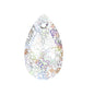 SWAROVSKI CRYSTALS pendant pear-shaped 6106 crystal stone with hole Crystal White Patina Glass Austria