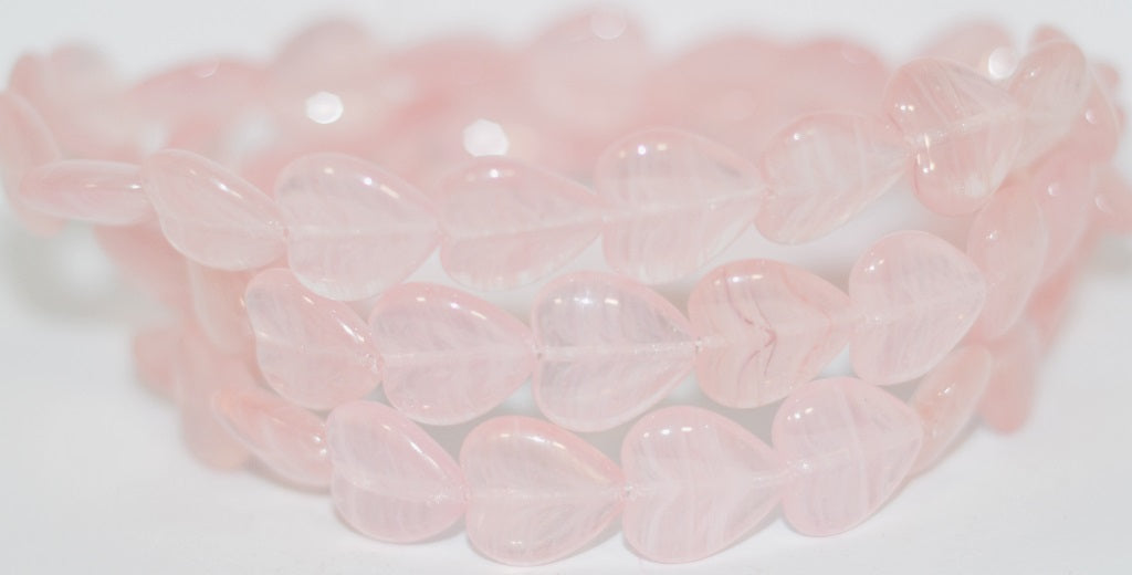 Heart Pressed Glass Beads, 8711 (8711), Glass, Czech Republic