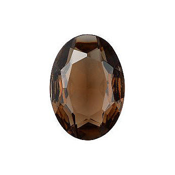 Oval Faceted Pointed Back (Doublets) Crystal Glass Stone, Brown 1 Transparent (102130-B), Czech Republic