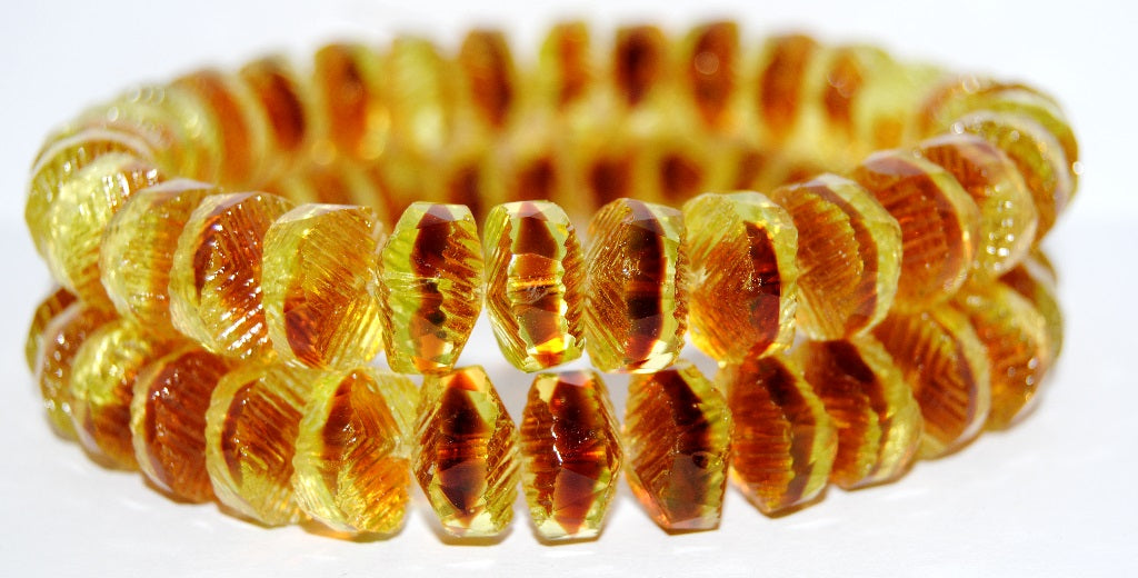 Faceted Cathedral Fire Polished Glass Beads, 17011 (17011), Glass, Czech Republic